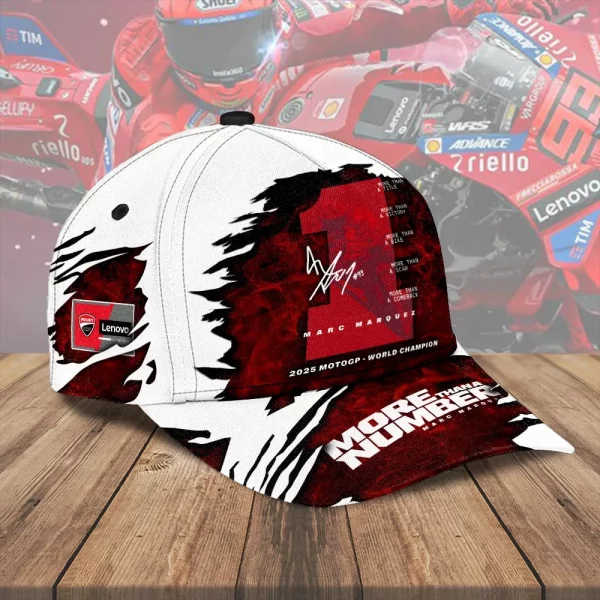 Marc Marquez “MORE THAN A NUMBER” White Classic Cap ST1 - Image 2