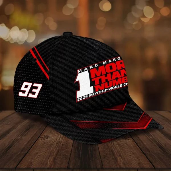 Marc Marquez “MORE THAN A NUMBER” black carbon Classic Cap - Image 2