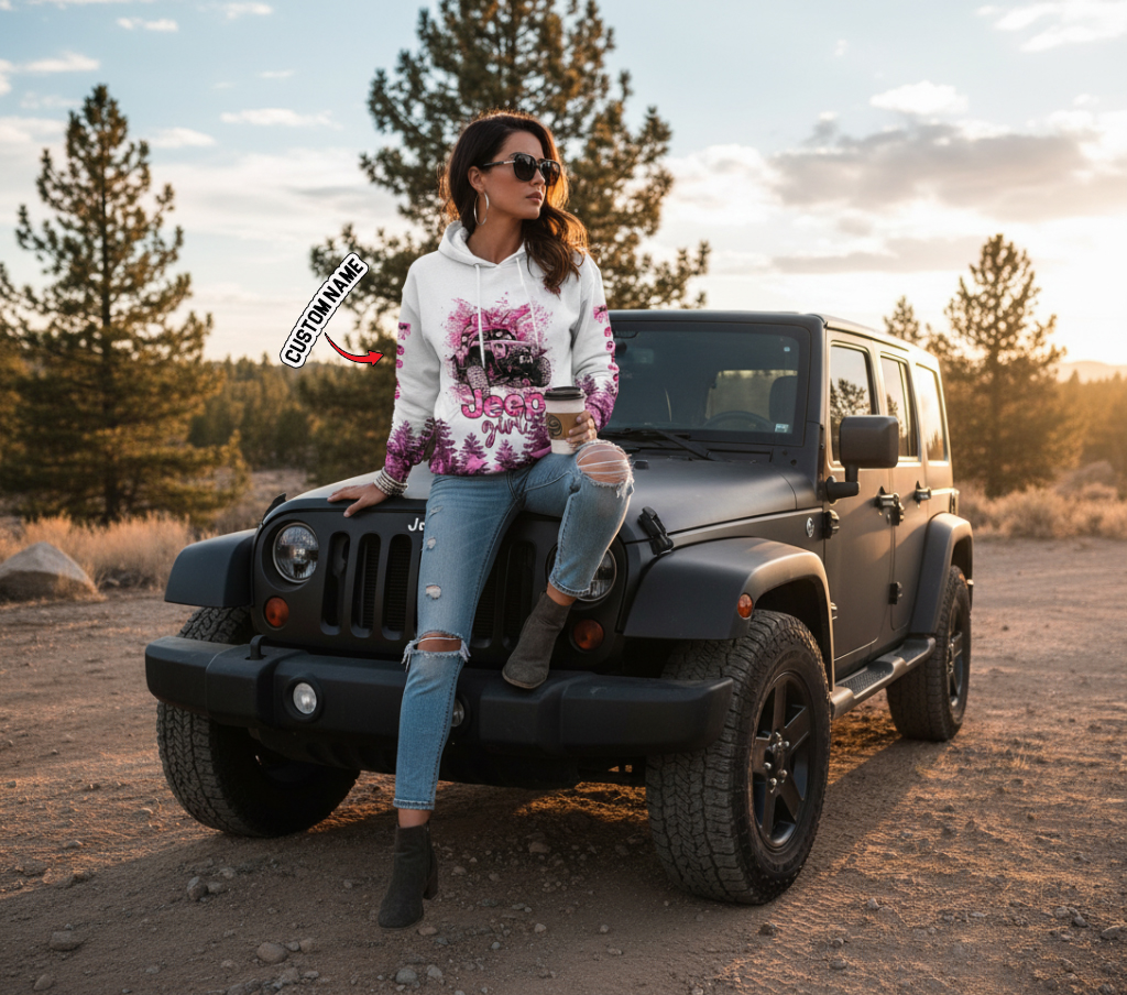 Custom Name Jeep Girl Hoodie Sweatshirt - Image 6