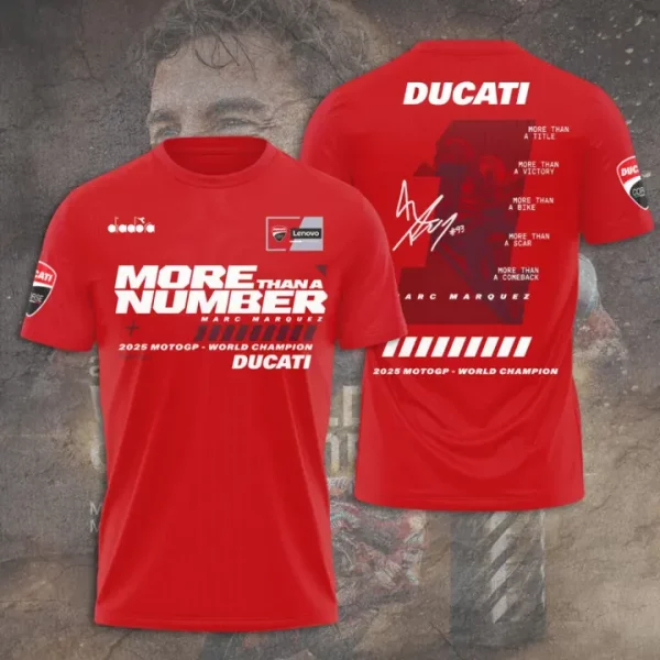 “MORE THAN A NUMBER” Ducati Lenovo Team x Marc Marquez with signature - TS32