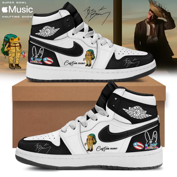NFL x Bad Bunny Benito Bowl Air Force 1 Custom Black High Top
