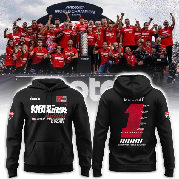“MORE THAN A NUMBER” Marc Marquez World Champion 2025 Black Hoodie