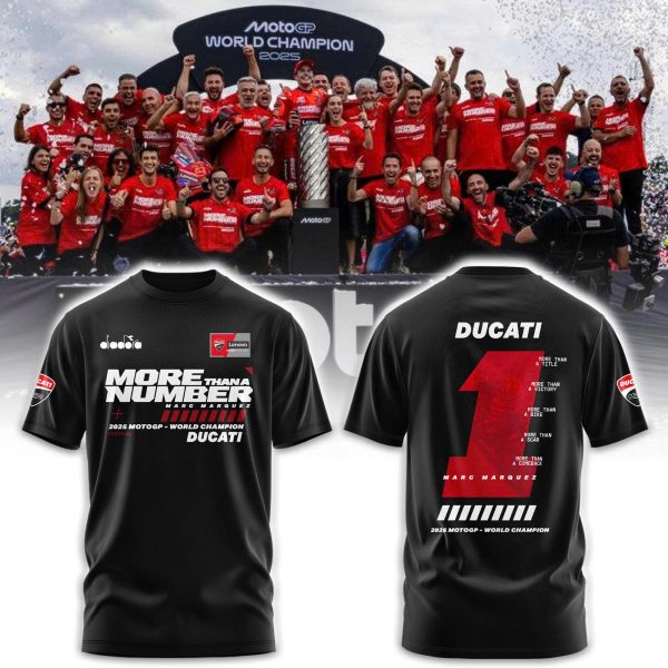 “MORE THAN A NUMBER” Marc Marquez World Champion 2025 Black Tshirt