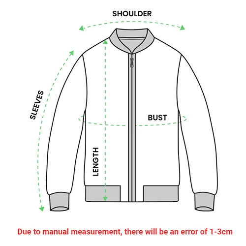 Bomber Jacket Size Chart