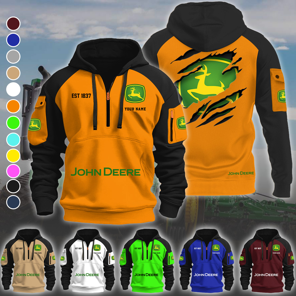 John Deere NN7566 3D Half-zip Hoodie Multicolor