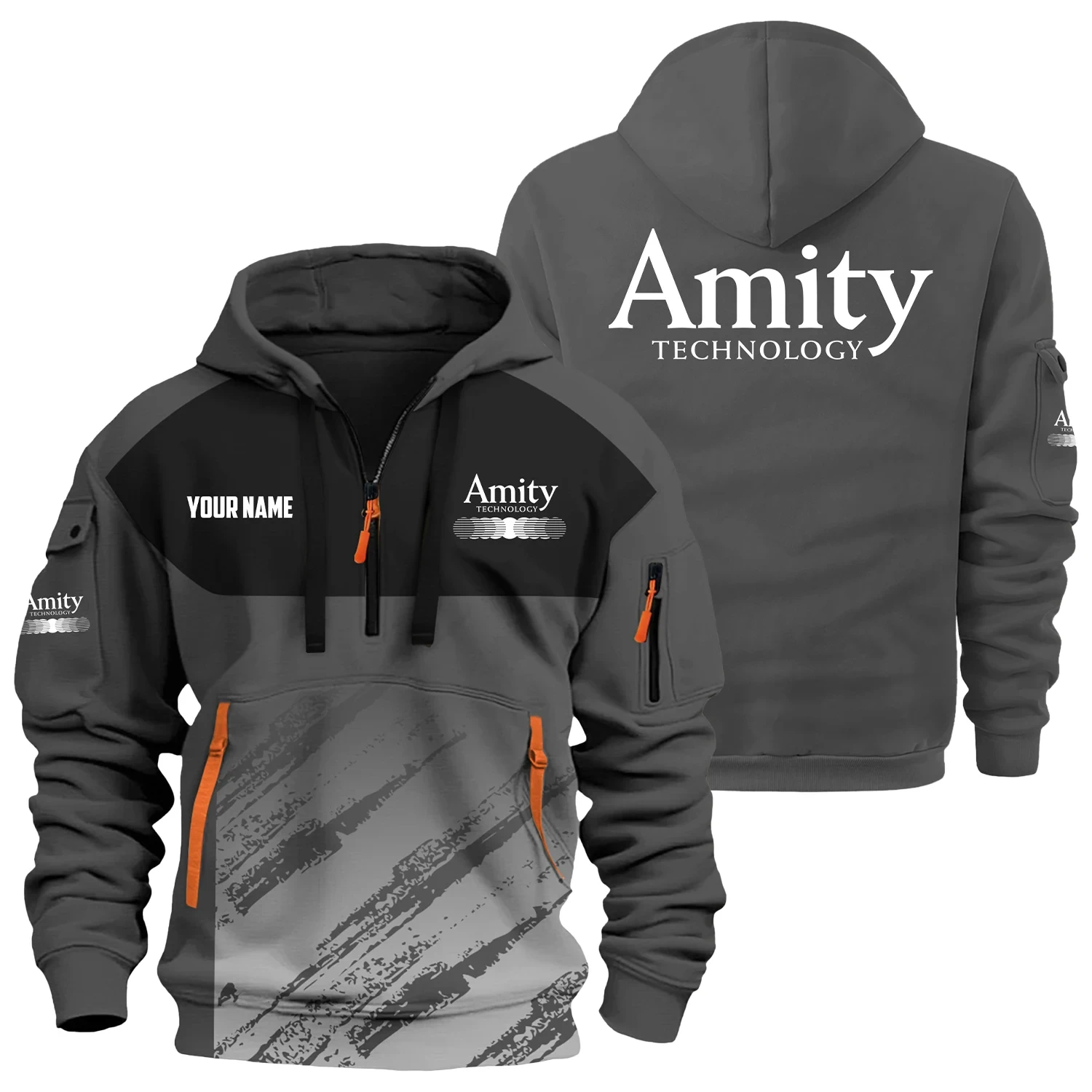Amity Technology Exclusive Logo 3D Half-zip Hoodie Multicolor