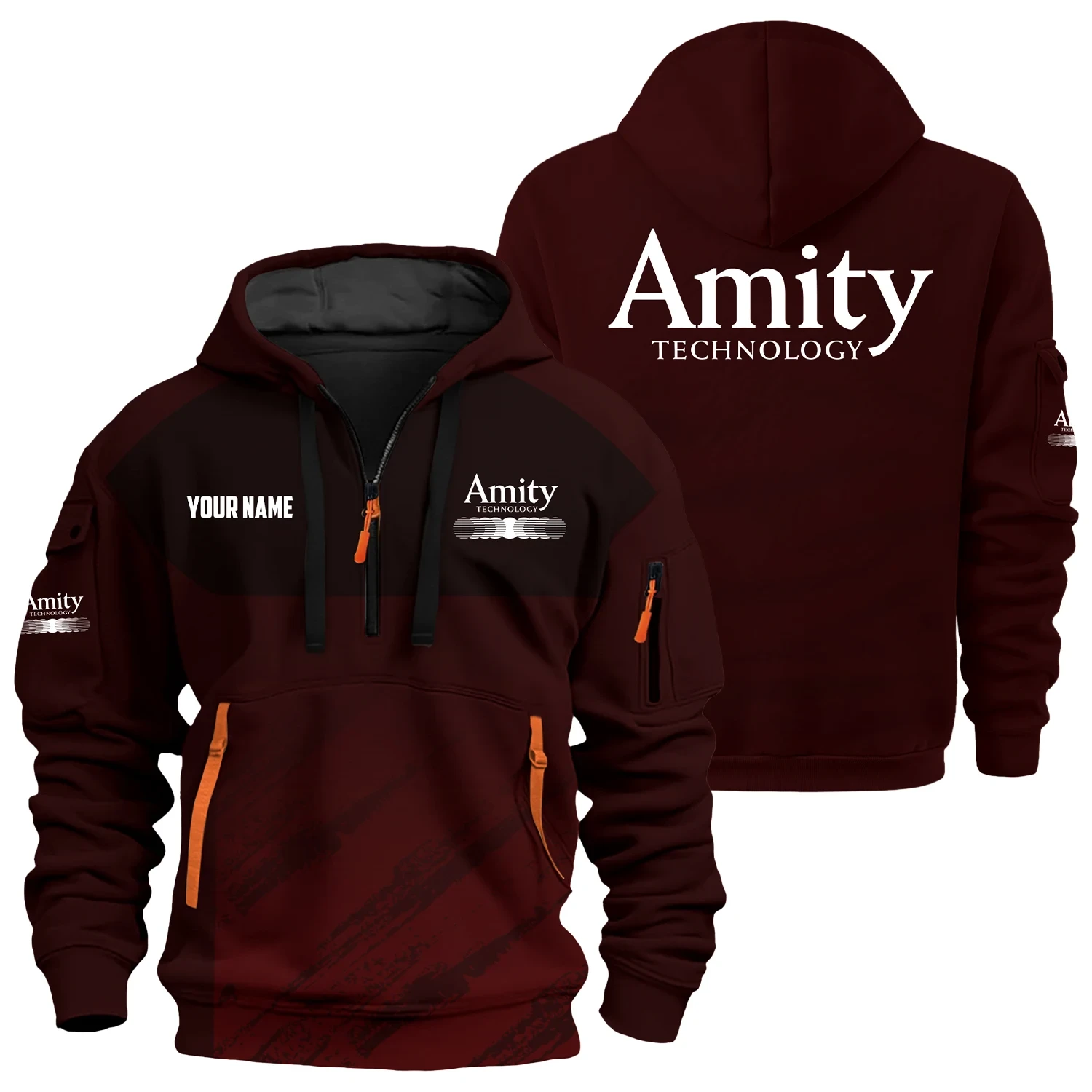Amity Technology Exclusive Logo 3D Half-zip Hoodie Multicolor - Image 3