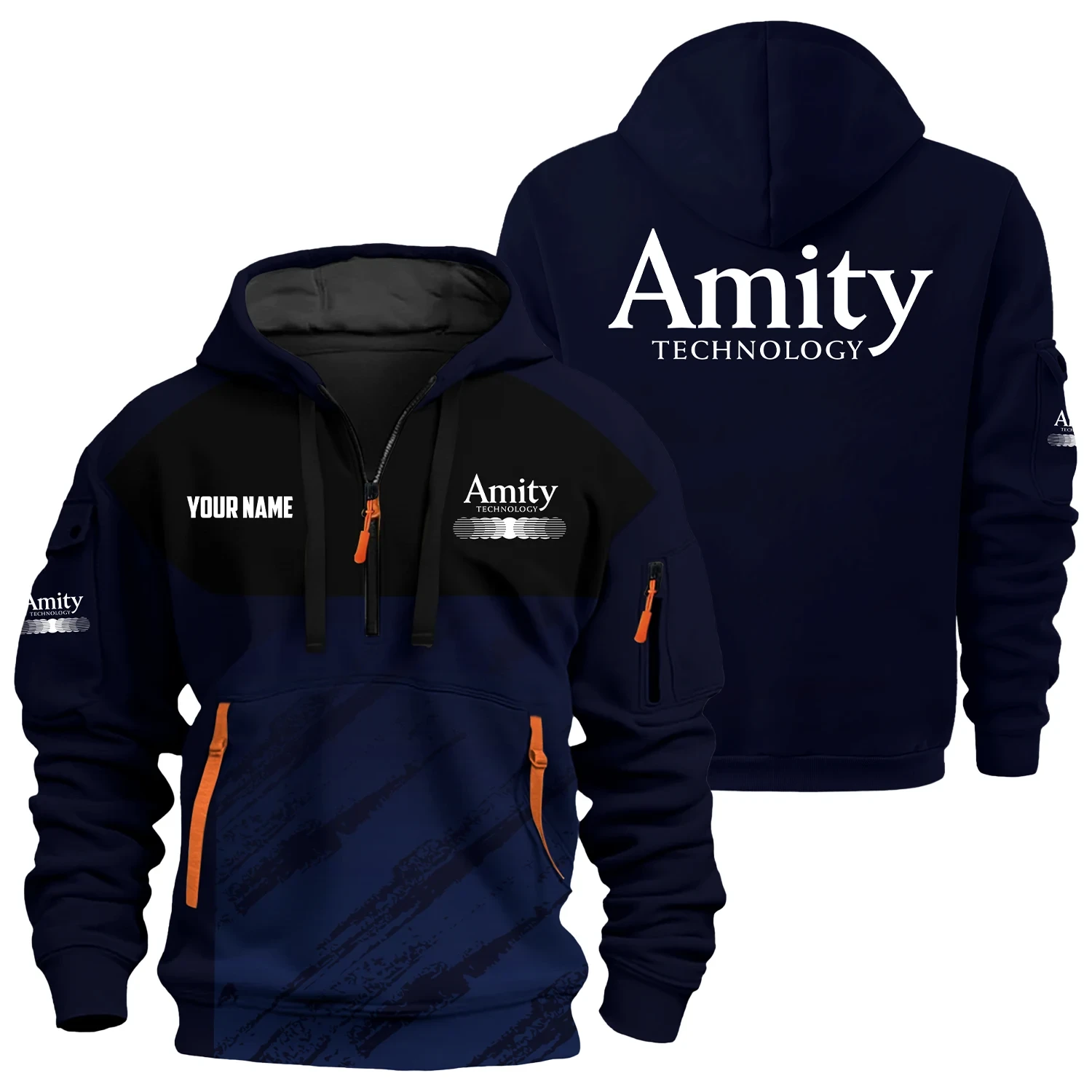 Amity Technology Exclusive Logo 3D Half-zip Hoodie Multicolor - Image 4