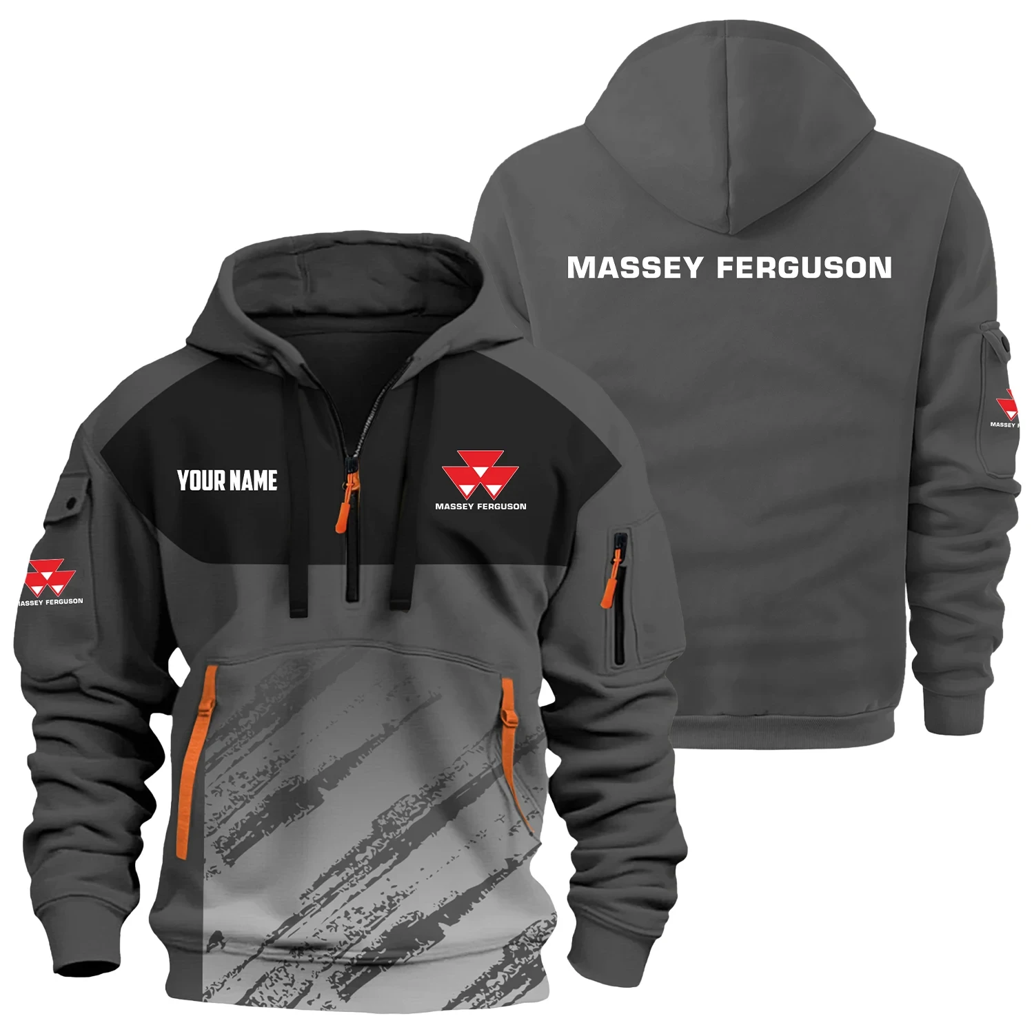 Massey Ferguson Exclusive Logo 3D Half-zip Hoodie Multicolor