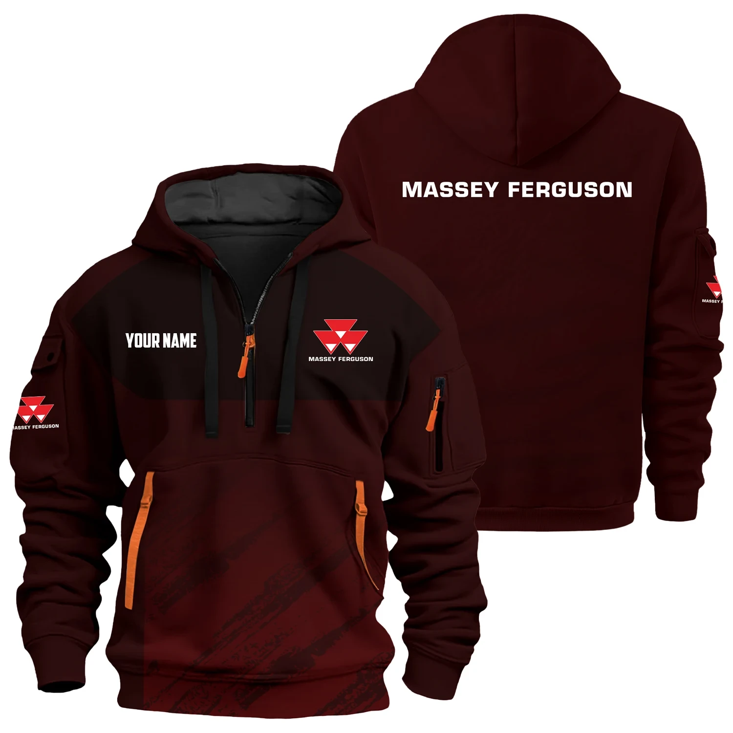 Massey Ferguson Exclusive Logo 3D Half-zip Hoodie Multicolor - Image 3