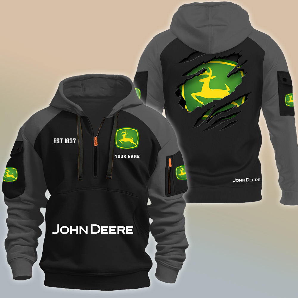 John Deere NN7566 3D Half-zip Hoodie Multicolor - Image 2