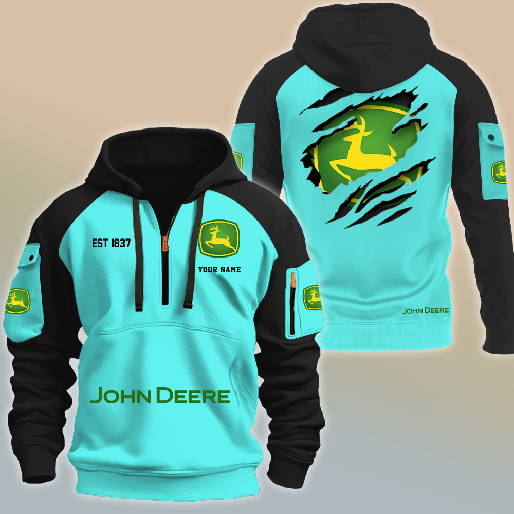 John Deere NN7566 3D Half-zip Hoodie Multicolor - Image 4