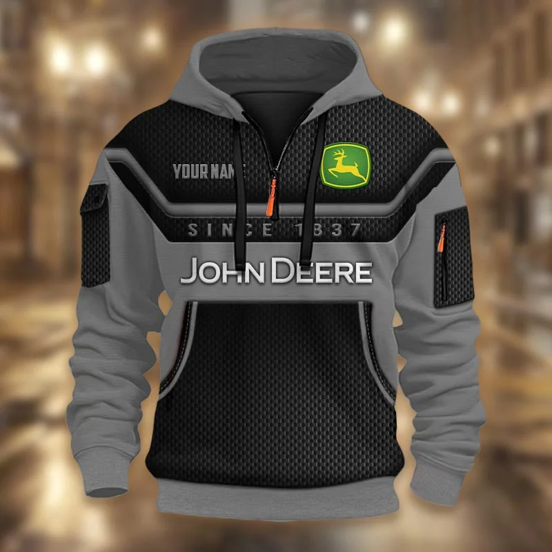 John Deere DMHT1856 3D Half-zip Hoodie Multicolor - Image 4