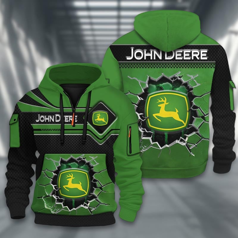 John Deere DMHT2911 3D Half-zip Hoodie Multicolor