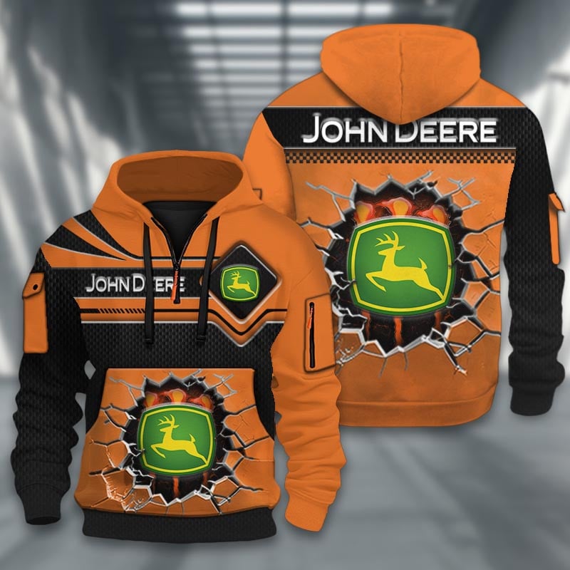 John Deere DMHT2911 3D Half-zip Hoodie Multicolor - Image 4