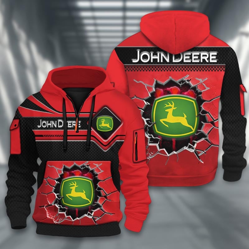 John Deere DMHT2911 3D Half-zip Hoodie Multicolor - Image 3