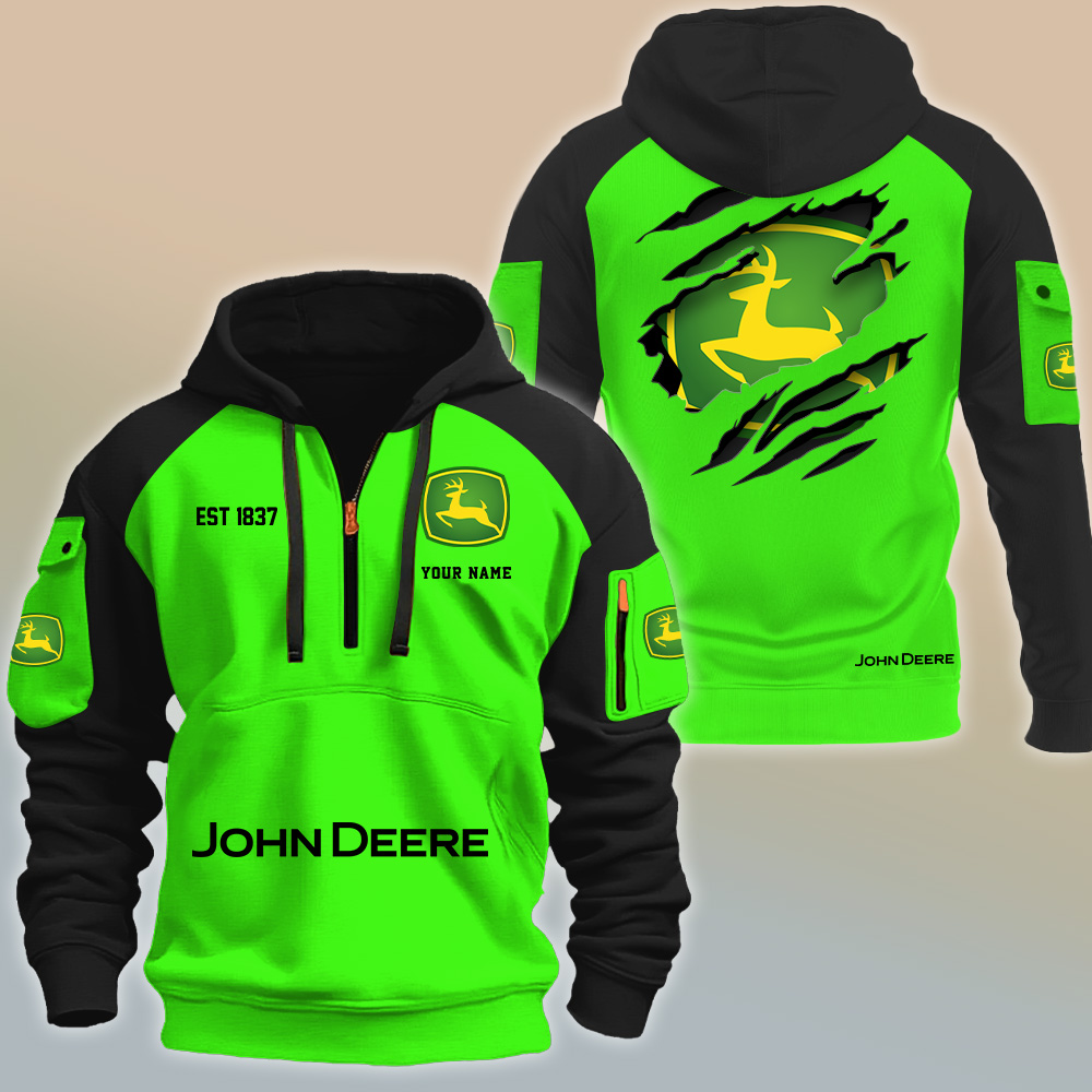 John Deere NN7566 3D Half-zip Hoodie Multicolor - Image 6