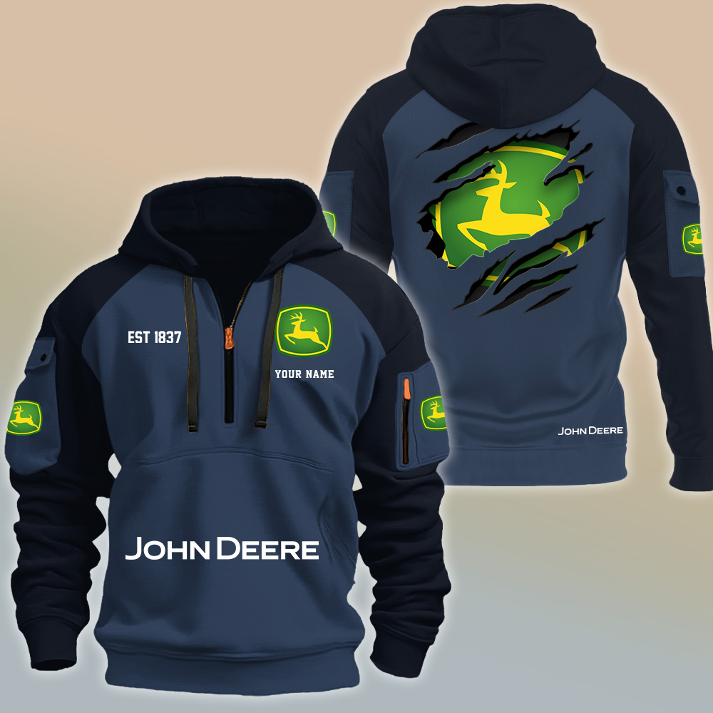 John Deere NN7566 3D Half-zip Hoodie Multicolor - Image 8