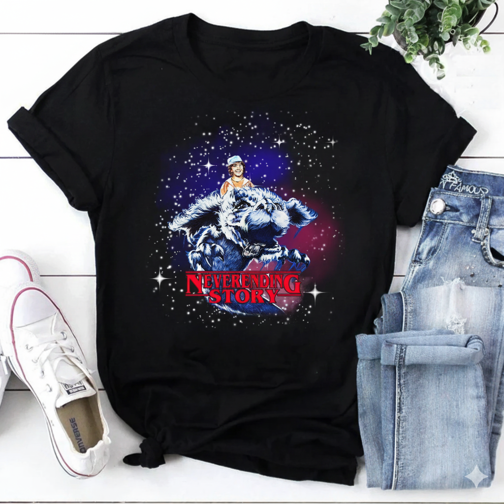 Stranger Things Dustin Neverending Story Vintage T-Shirt