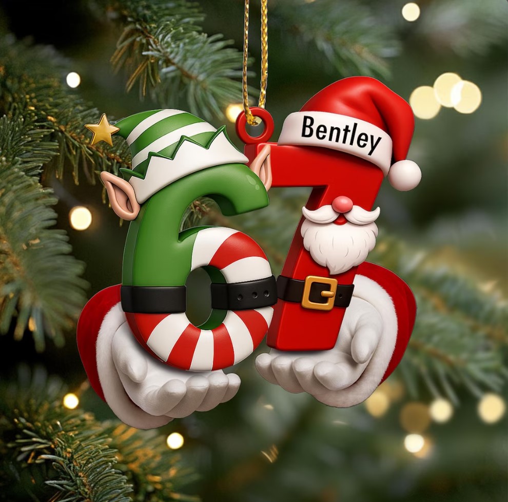 Custom Name 67 Six Seven Funny Teenager Slang Acrylic Ornament Acrylic Keychain - Image 2