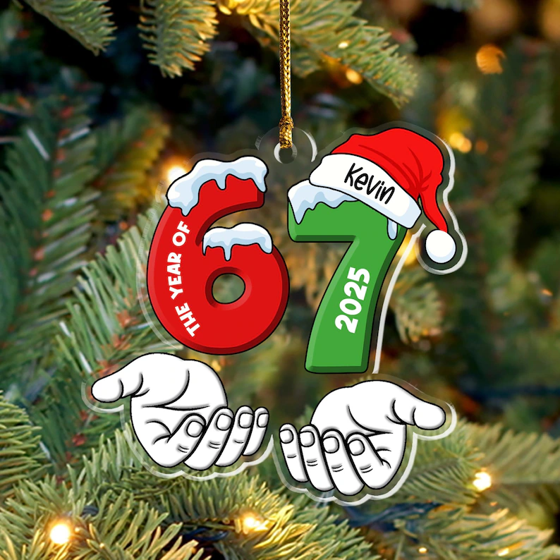 Custom Name 67 Six Seven Funny Teenager Slang Acrylic Ornament Acrylic Keychain