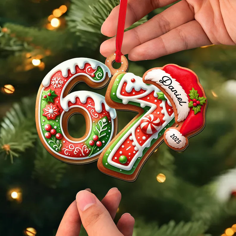 Custom Name 67 Six Seven Funny Teenager Slang Acrylic Ornament Acrylic Keychain