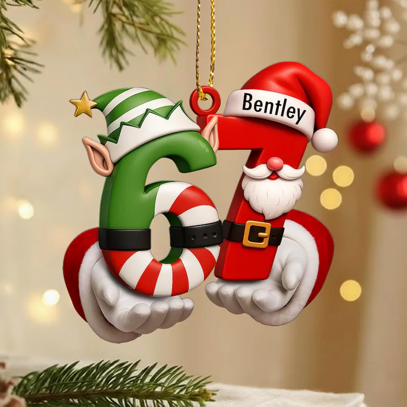 Custom Name 67 Six Seven Funny Teenager Slang Acrylic Ornament Acrylic Keychain