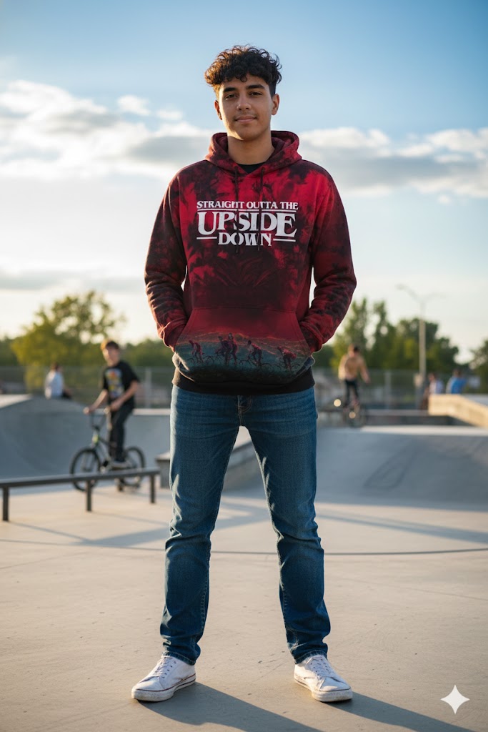 Stranger Things Season5 Straight Outta The Upside Down hoodie ST4 - Image 3