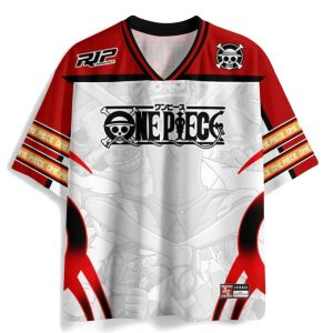 One Piece Luffy Anime Football Jersey Red