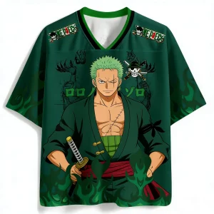 One Piece Roronoa Zoro Anime Football Jersey