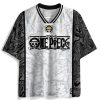 One Piece Luffy Anime Football Jersey Black