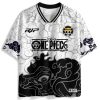 One Piece Luffy Gear 5 Anime Football Jersey Black White