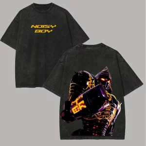 Real Steel Noisy Boy Printed 2 Side Unisex Washed T-Shirt