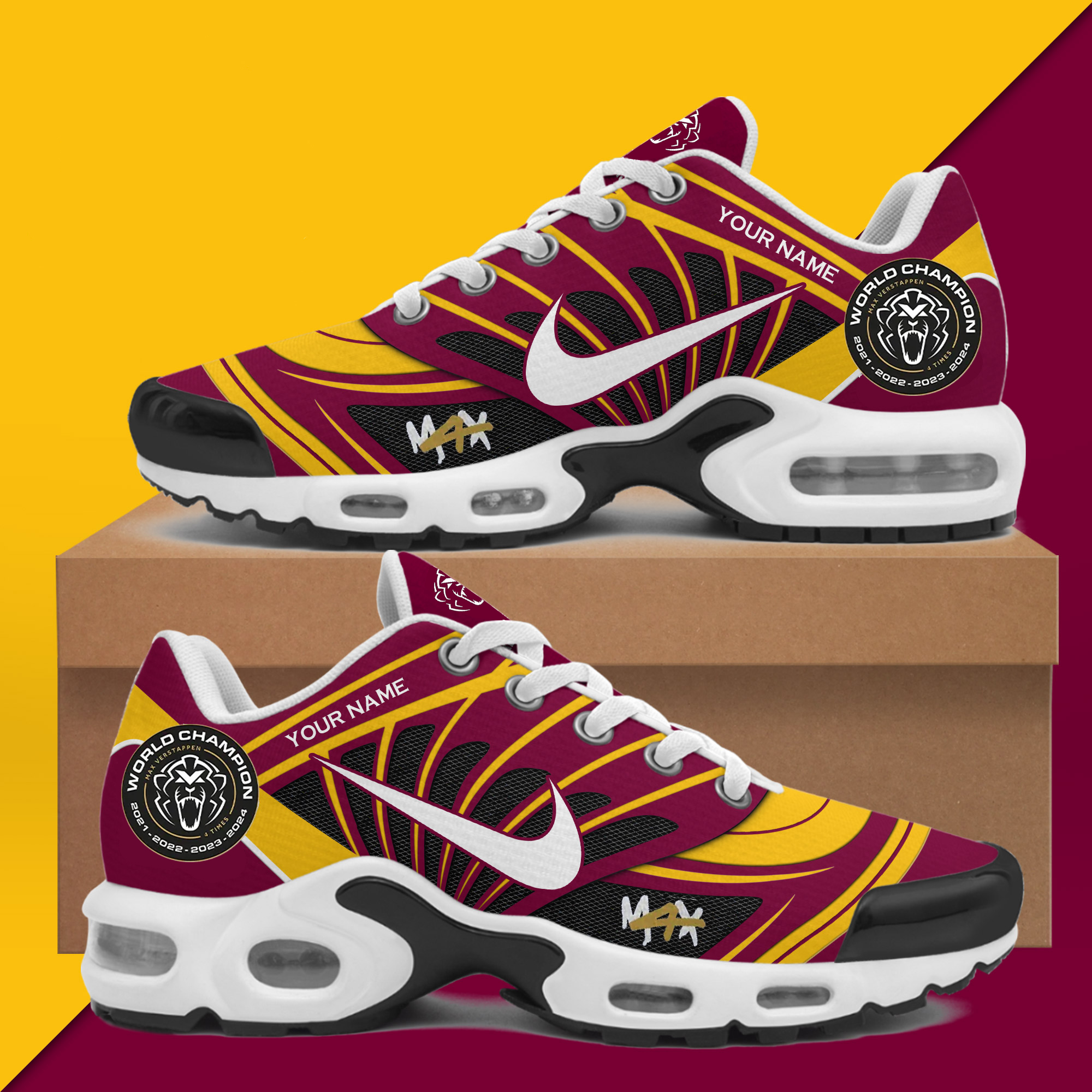 Red Bull Racing x Max Verstappen Air Max Shoes red-yellow