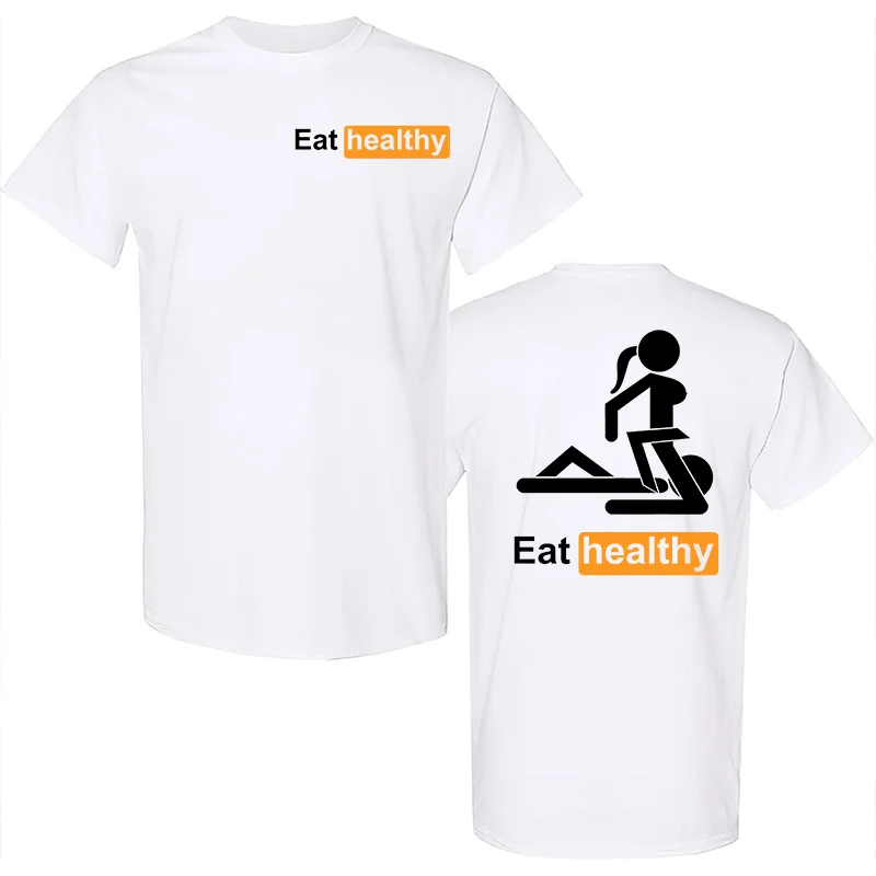 Eat Healthy Printed Men's T-shirt - Image 3