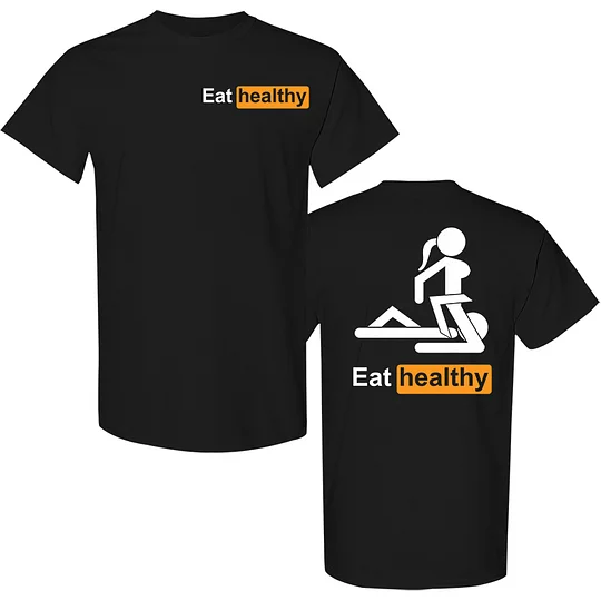 Eat Healthy Printed Men's T-shirt - Image 2