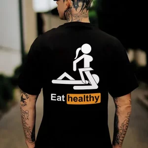 Eat Healthy Printed Men's T-shirt