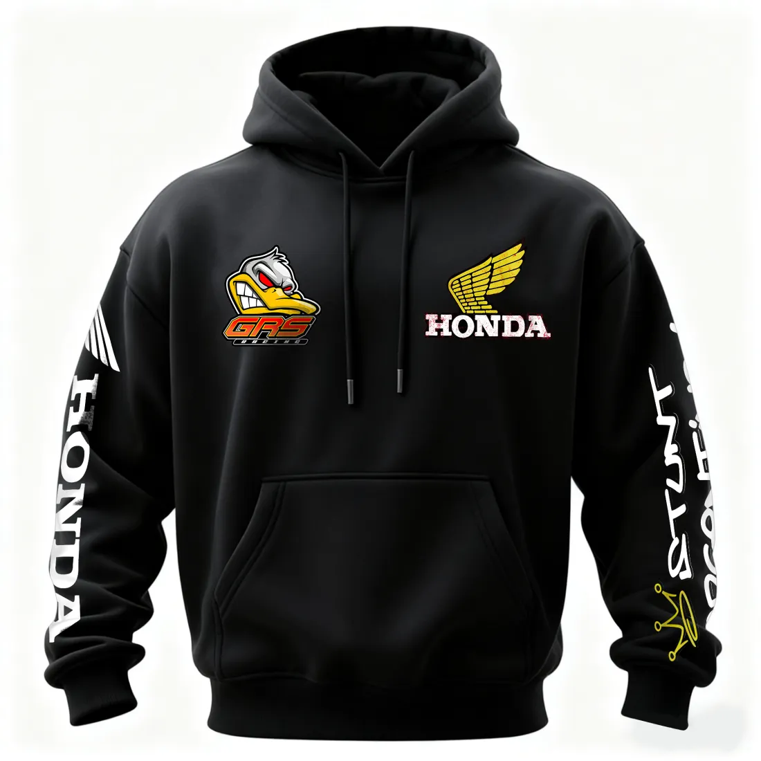 Honda Racing Stunt Argentino 1 Printed Fleece-lined Unisex Hoodie - Image 2