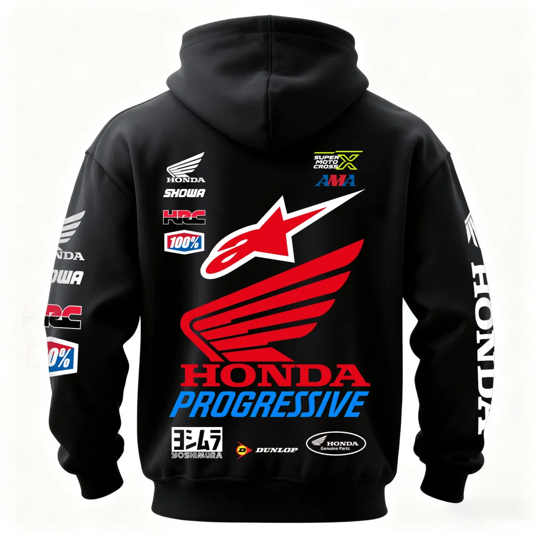Honda HRC Progressive Printed Fleece-lined Unisex Hoodie