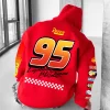 Lightning McQueen Printed Fleece-lined Unisex Red Hoodie v4