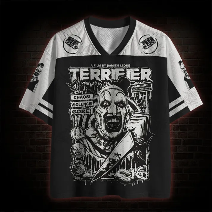 Warning Chaos Violence Bloodshed Mesh Jersey-Custom Name On Back