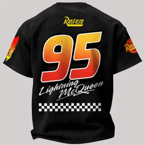 Lightning McQueen Printed Fleece-lined Unisex Tshirt Black v4