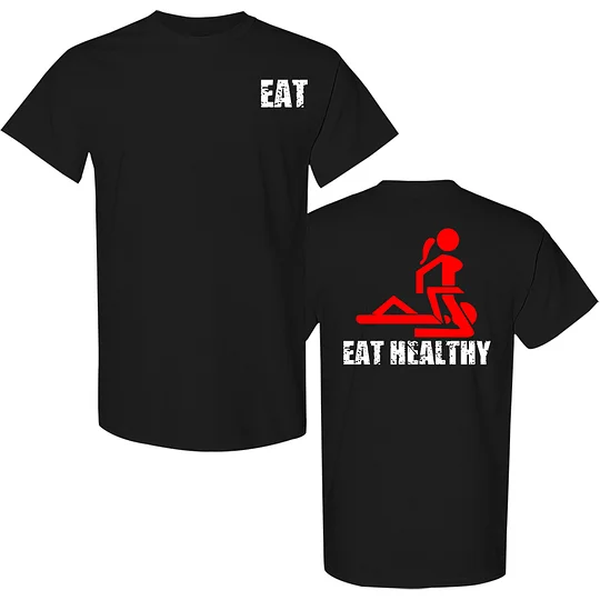 Eat Healthy Print Men's T-shirt - Image 2