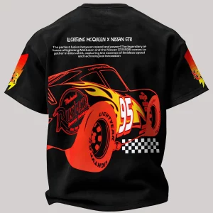 Lightning McQueen Printed Fleece-lined Unisex Tshirt Black v3