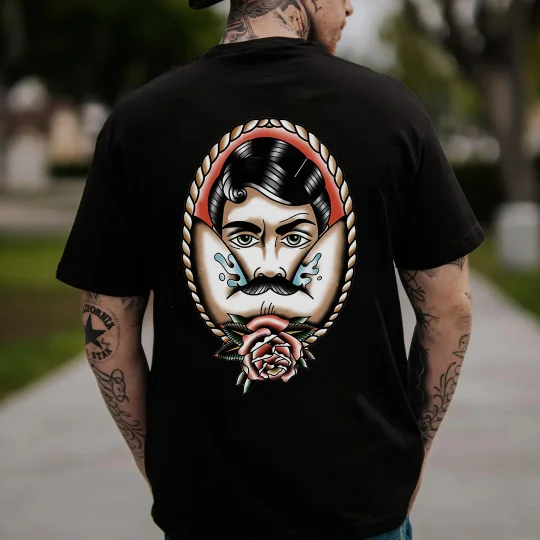 Vintage Rose Print Men's T-shirt