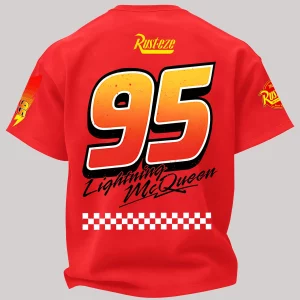 Lightning McQueen Printed Fleece-lined Unisex Tshirt Red v4