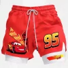 Lightning McQueen Summer Sports Print Men's Shorts Red v9