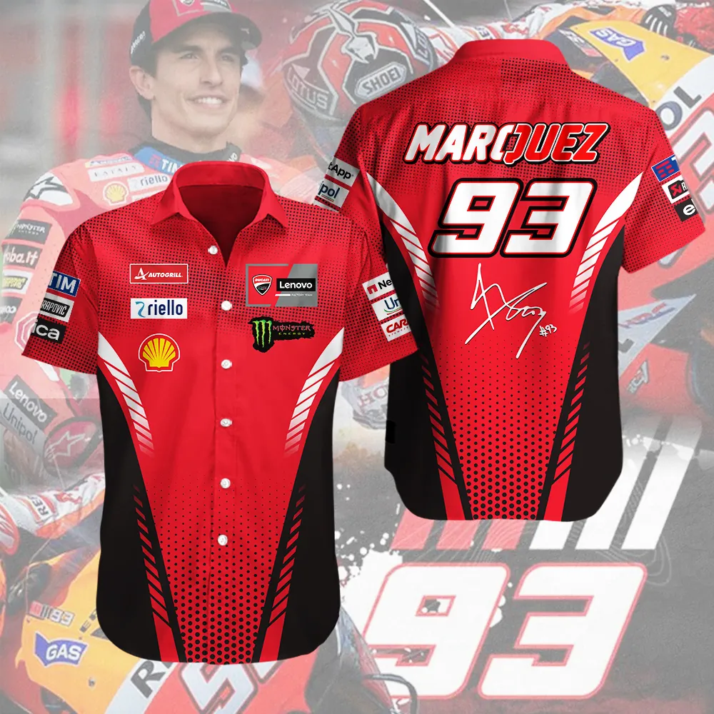 Ducati Lenovo Team x Marc Márquez Short Sleeve Button-Down Shirt