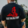 Eat Healthy Print Men's T-shirt