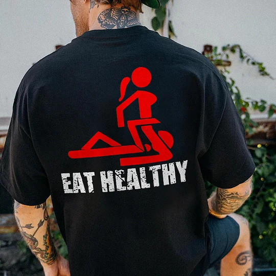 Eat Healthy Print Men's T-shirt
